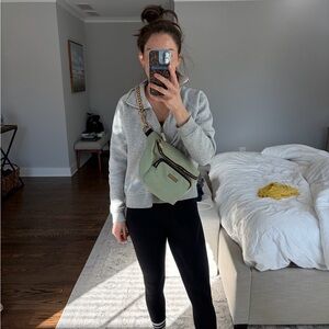 P.E Nation Light Green Crossbody Bag with Gold Accent